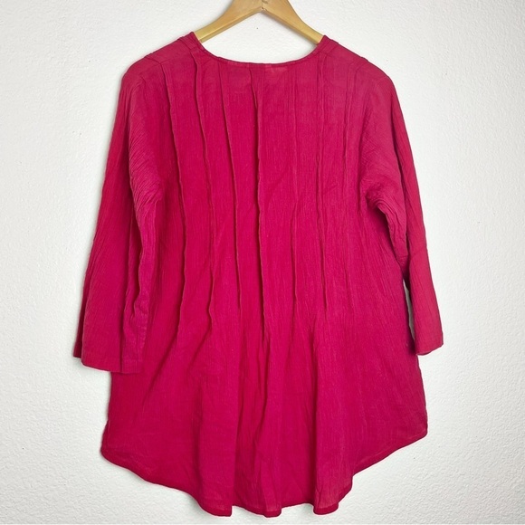 PHOOL Pink Textured Cotton Top - Picture 2 of 3